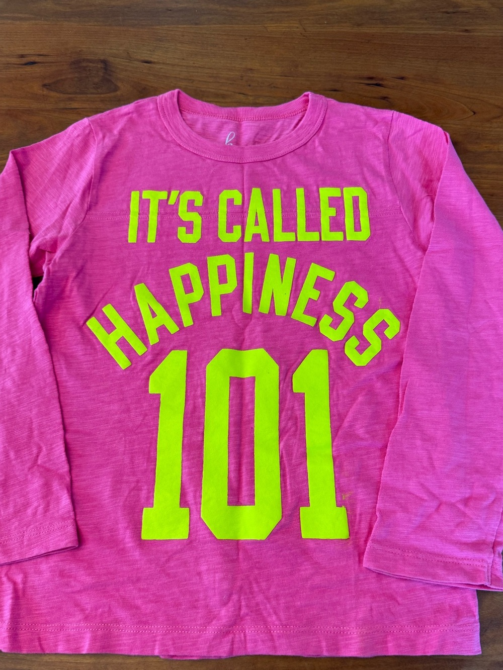 NORDSTROM Peek Girls Long-Sleeve Pink- It's Called Happiness 101 Tee size 8 EUC